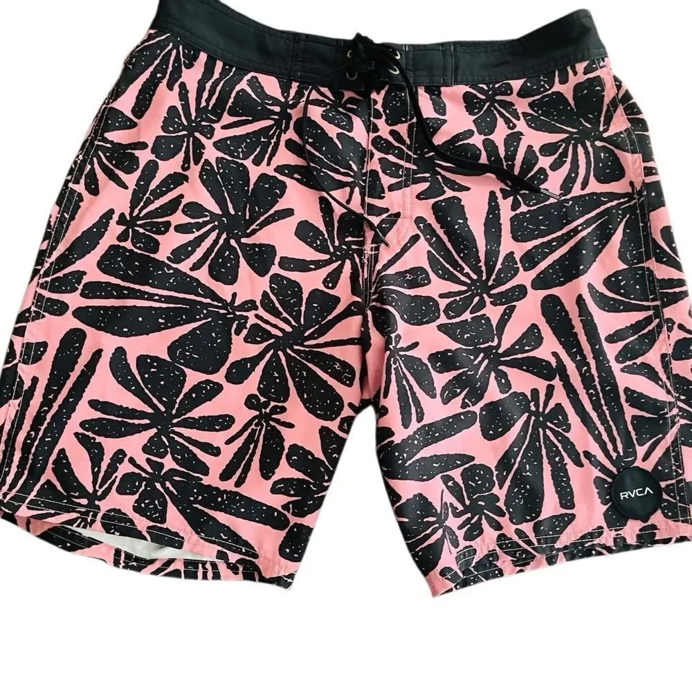 RVCA Men's Va Trunk pink/black size 31.